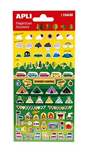 1 Bogen Aufkleber Sticker Motiv Camping Apli 16436 von APLI