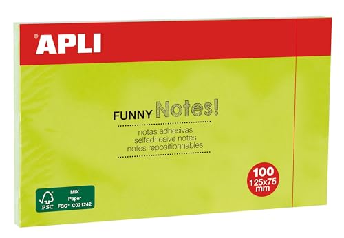 100H Haftnotizen Farbe Grün Fluor 125 x 75 mm Apli 15004 100H Haftnotizen Farbe Grün Fluor 125 x 75 mm Apli 15004 von APLI
