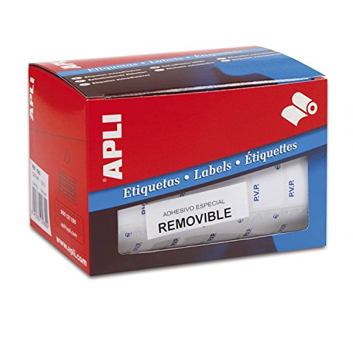 APLI 10084 Rolle Etiketten selbstklebend 12 x 18 mm, weiß von APLI
