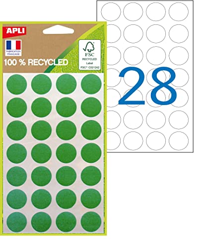 APLI 101782 Farbtabletten, 100% recycelt, 168 Tabletten, 15 mm, Farbe: grün. von APLI