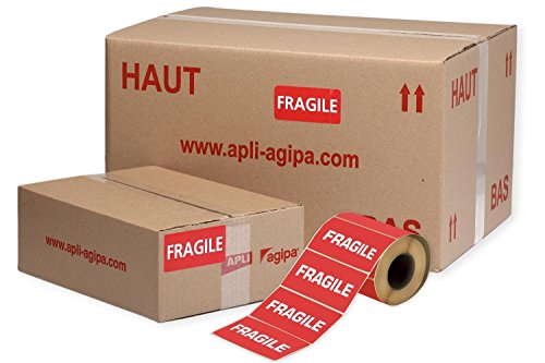 APLI 102127 500 Etiketten Fragile, 50 x 100 mm von APLI