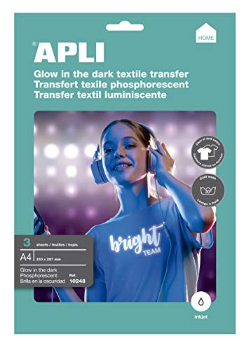 APLI 10248 Transferpapier Fluor 3 feuilles Leuchtet in der Nacht von APLI