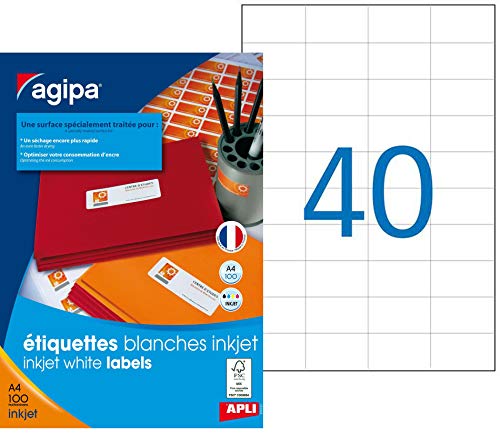 APLI 102496 4000 Etiketten Inkjet mit abgerundeten Ecken, 52,5 mm x 29,7 mm, weiß APLI 102496 4000 Etiketten Inkjet mit abgerundeten Ecken, 52,5 mm x 29,7 mm, weiß von APLI