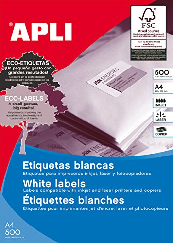 APLI 10559 - Etiquetas blancas permanentes 70,0 x 25,4 mm 500 hojas von APLI