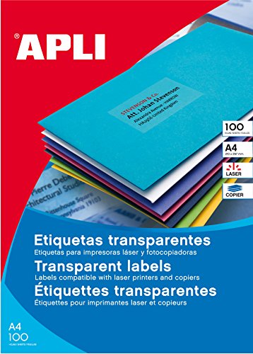 APLI 10969 Etiketten, 99,1 x 38,1 cm, transparent von APLI