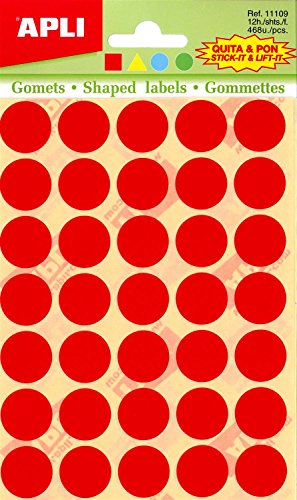 APLI 11109 – Beutel mit abnehmbaren geometrischen Aufklebern, gelb, blau, rot und grün – 12 Blatt von APLI
