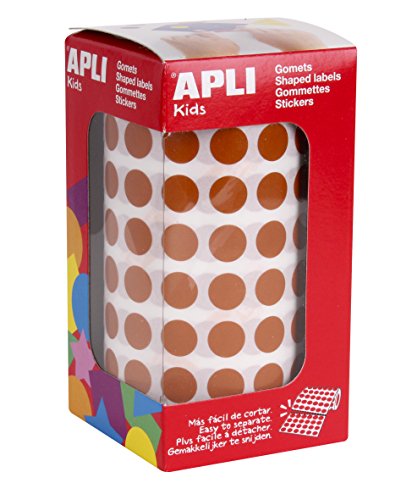 APLI 11481 Rolle mit 5192 Stickern, rund, 10,5 mm, braun von APLI Kids