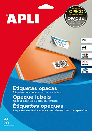 APLI 011709 20 Stück Etiketten undurchsichtig Ecken Rechte 210 x 297 mm weiß APLI 011709 20 Stück Etiketten undurchsichtig Ecken Rechte 210 x 297 mm weiß von APLI