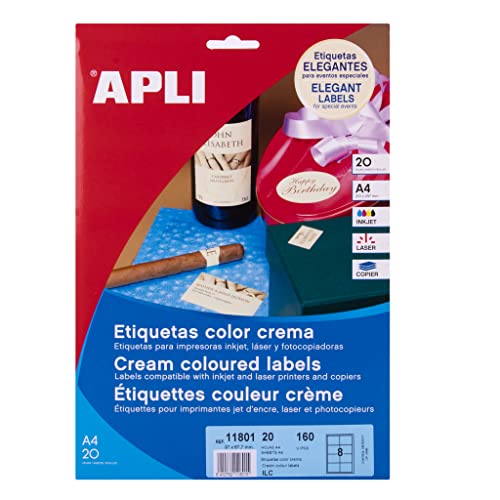 APLI 11801 Permanent-Etiketten, 97,0 x 67,7 cm, 20 Blatt von APLI