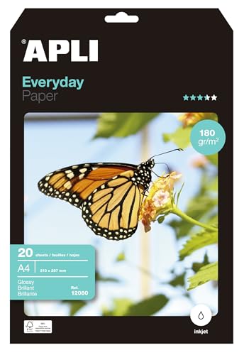 APLI 12080 Everyday Fotopapier, A4, 180 g, 20 Blatt von APLI