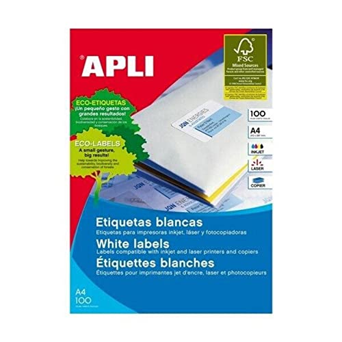 Apli 002086 - Pack 100 weiβe Etiketten für Drucker 70X25.4 von APLI