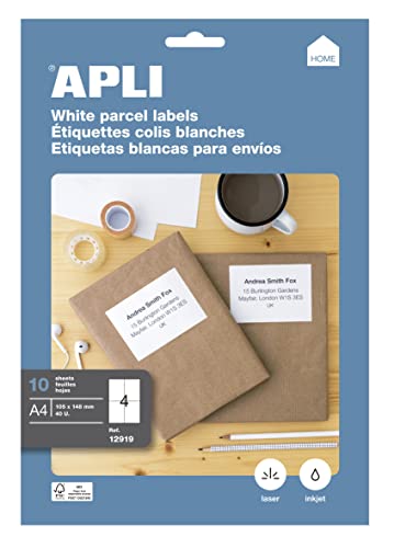 APLI bedruckbare Etiketten, permanent klebend Permanent-Klebstoff 10 hojas weiß APLI bedruckbare Etiketten, permanent klebend Permanent-Klebstoff 10 hojas weiß von APLI