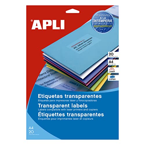 APLI 12963 Wetterfeste Etiketten, 105,0 x 148,0 mm, 20 Blatt von APLI