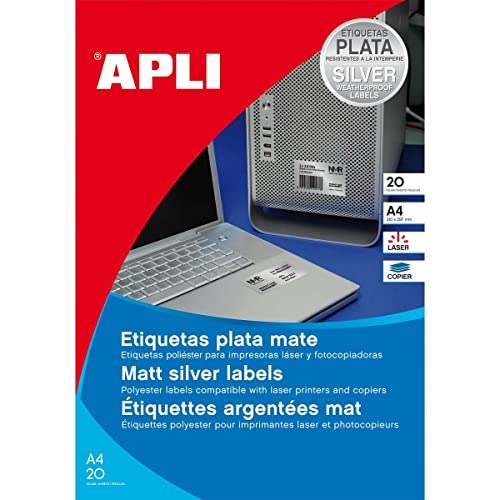 APLI 12973 Metall-Etiketten, 45,7 x 21,2 mm, 100 Blatt von APLI