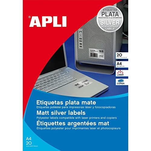 APLI 12973 Metall-Etiketten, 45,7 x 21,2 mm, 100 Blatt APLI 12973 Metall-Etiketten, 45,7 x 21,2 mm, 100 Blatt von APLI