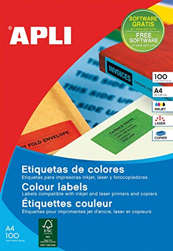 APLI 12993 Permanent-Etiketten, rot, 105,0 x 148,0 mm, 20 Blatt APLI 12993 Permanent-Etiketten, rot, 105,0 x 148,0 mm, 20 Blatt von APLI