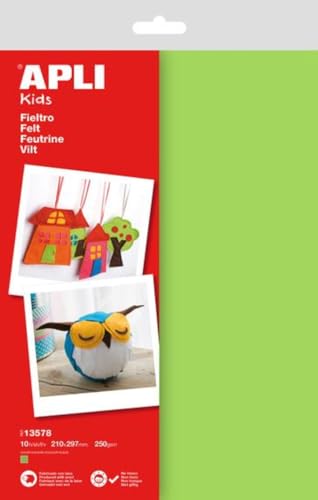 APLI 13578 Filz grün A4 10 Blatt von APLI Kids