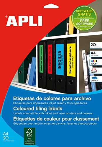 APLI 001375 80 Stück Etiketten-Rücken Ordner 190 x 61 mm blau APLI 001375 80 Stück Etiketten-Rücken Ordner 190 x 61 mm blau von APLI