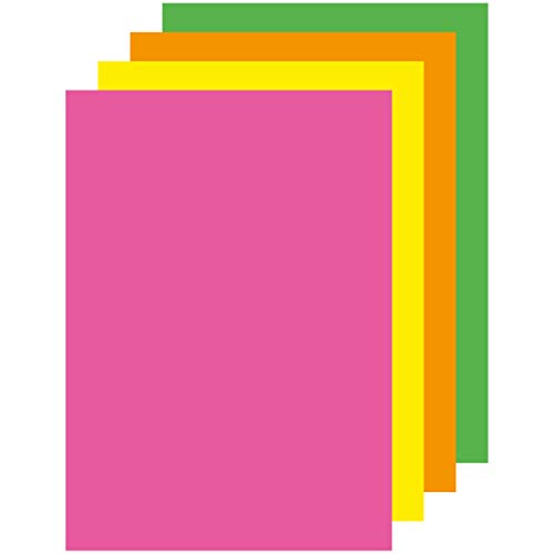 APLI 15280 - Packung mit 100 Blatt A4 Neon - Farben: Gelb, Orange, Rot, Grün von APLI