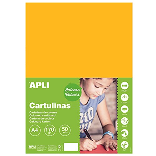 APLI 16501 – A4 Gelbgold-Karton, 170 g, 50 Blatt von APLI
