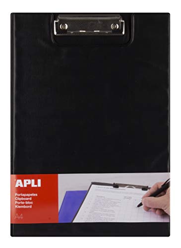 APLI 17204 - Clipboard mit Klappe schwarz A4 von APLI