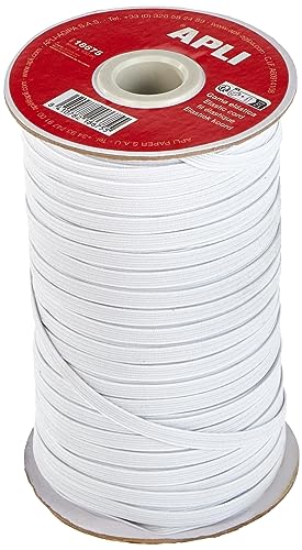 APLI 18675 - Elastisches Seil, flach, 5 mm x 100 m, Weiß von APLI
