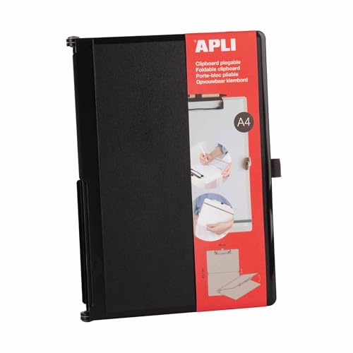 APLI 19645A - Klemmbrett A4 Schwarz Klemmbrett ABS Kunststoff von APLI