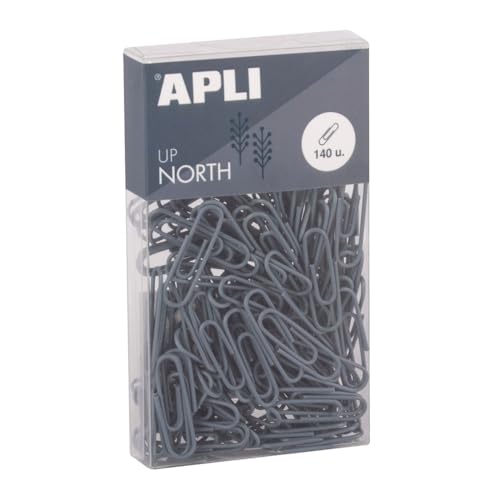 APLI 19979 Büroklammern aus Metall, 28 mm, Packung mit 140 Stück, blau, lebendiges Design, Schreibtischzubehör von Upnorth von APLI