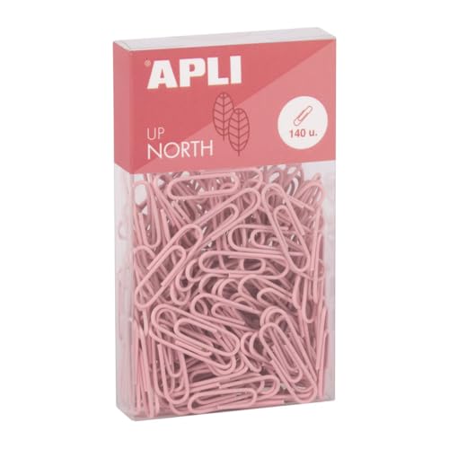 APLI 19980 Büroklammern aus Metall, 28 mm, Packung mit 140 Stück, Rosa, moderner Stil, Schreibtischzubehör APLI 19980 Büroklammern aus Metall, 28 mm, Packung mit 140 Stück, Rosa, moderner Stil, Schreibtischzubehör von APLI