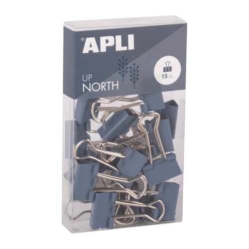 APLI 19983 - Klappklammern aus gehärtetem Stahl, 19 mm, 15 Stück, blau, lebendiges Design, kreative Organisation, Schreibtischzubehör von Upnorth APLI 19983 - Klappklammern aus gehärtetem Stahl, 19 mm, 15 Stück, blau, lebendiges Design, kreative Organisation, Schreibtischzubehör von Upnorth von APLI