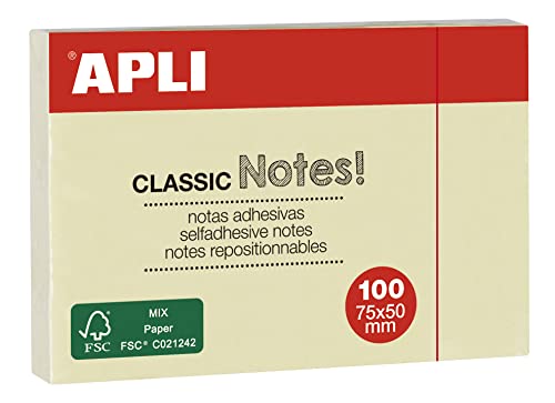 APLI 2 Stück Notizblock 50 x 75 Standard-Pack von APLI