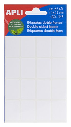 APLI 2549 Etiketten, weiß, doppelseitig vorne, 5 Blatt, 19 x 27 mm APLI 2549 Etiketten, weiß, doppelseitig vorne, 5 Blatt, 19 x 27 mm von APLI