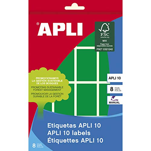 APLI 2757 APLI Etiketten 10 grün 25,0 x 40,0 mm 8 Blatt von APLI