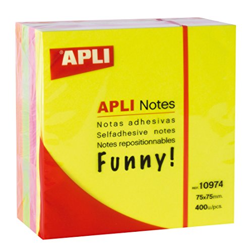 APLI Block Haftnotizen 75 x 75 mm 400 Blatt gelb pink grün und orange glänzend, eimer fluor, 10974 APLI Block Haftnotizen 75 x 75 mm 400 Blatt gelb pink grün und orange glänzend, eimer fluor, 10974 von APLI