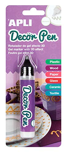 APLI - Decorpen 3D-Marker, metallisch, weiß, 1 Stück von APLI Kids