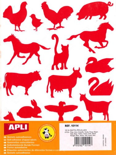 APLI Kids 10114 - Tasche Aufkleber Haustiere Silhouetten 12 Blätter von APLI