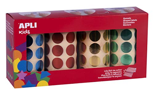 Apli kids 102410 Radiergummirollen, rund, 20 mm Durchmesser, Metallicfarben von APLI Kids