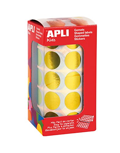 Apli Kids 12047 Klebepunkte, rund, 20 mm, 1770 Stück, gelb metallic von APLI Kids