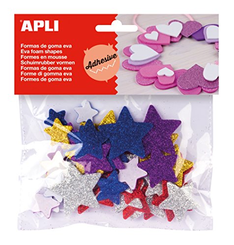Apli Bolsa de 50 adhesivos EVA estrellas en purpurina 13485 von APLI Kids