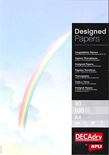 APLI dpf604 Pack 100 Blatt illustrierte Regenbogen A4 80 g von APLI