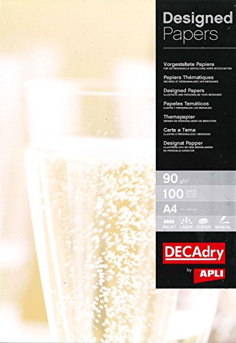 APLI dsc699 Pack 100 Blatt illustrierte Schnitt Champagner A4 90 g von APLI