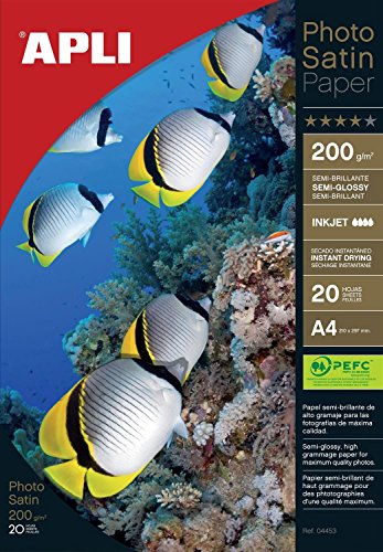Apli 004453 Fotopapier, Satin, 210 x 297 mm, 175 g, 20 Stück Apli 004453 Fotopapier, Satin, 210 x 297 mm, 175 g, 20 Stück von APLI