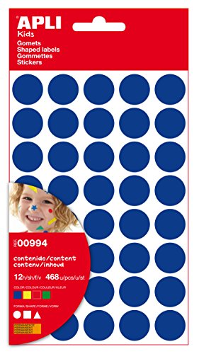 Apli 00994 - Tüte mit Aufkleber, große geometrische Figuren, Wasserfarbe, verschiedene Farben, 12 Seiten pro Tüte, 10 Einheiten von APLI Kids