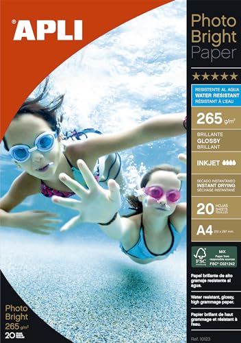 Apli 010123 Fotopapier Bright 210 x 297 mm, 265 g, 20 Stück Apli 010123 Fotopapier Bright 210 x 297 mm, 265 g, 20 Stück von APLI