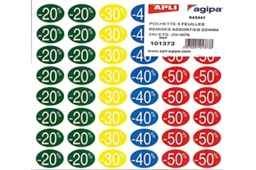 Apli 101373 Preisschilder rund selbstklebend permanent 101373 x 24 mm x 5H von APLI