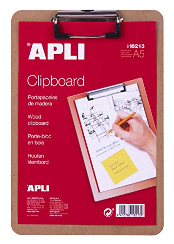 Apli 18213 Clipboard aus Holz, Braun, A5 Apli 18213 Clipboard aus Holz, Braun, A5 von APLI