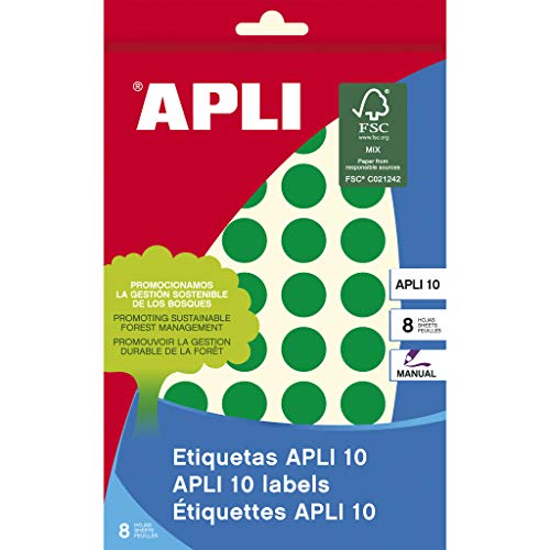 Apli 2741 Etiketten rund 16 mm, Grün, 10 Stück Apli 2741 Etiketten rund 16 mm, Grün, 10 Stück von APLI