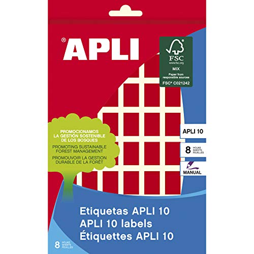 Apli 2752 Etiketten, rot, B.8H X 12 X 18 von APLI