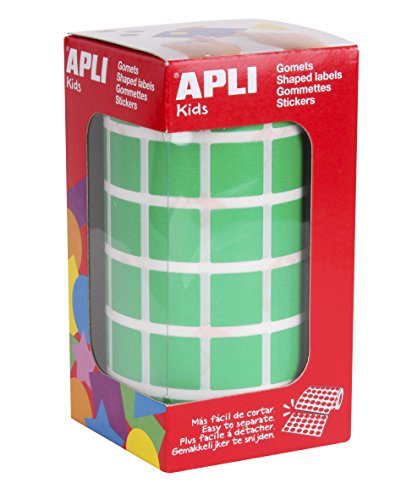 APLI Kids 12478-Rollo Gomets Quadratisch, 15 mm, Grün von APLI Kids