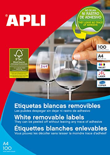 Etiquetas Removible APLI A4 105.0 x 148.0 100 Hojas - PL03058 von APLI